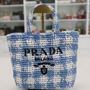 PRADA RAFFIA TOTE HANDBAG